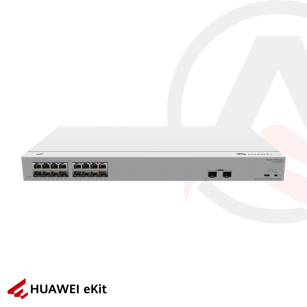 Huawei S110-16LP2SR - 16 Port PoE, 2 Port SFP, 10/100/1000 L2 Yönetilemez Switch, 124W