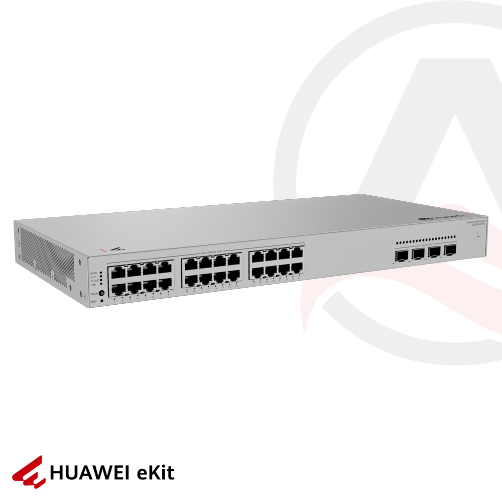 Huawei S220S-24P4J - 24 Port PoE, 4 Port 2.5G SFP, 10/100/1000 L2 Yönetilebilir Switch, 400W