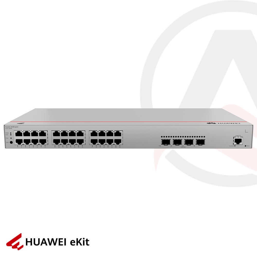 Huawei S220-24P4X - 24 Port PoE, 4 Port 10G SFP, 10/100/1000 L2 Yönetilebilir Switch, 400W