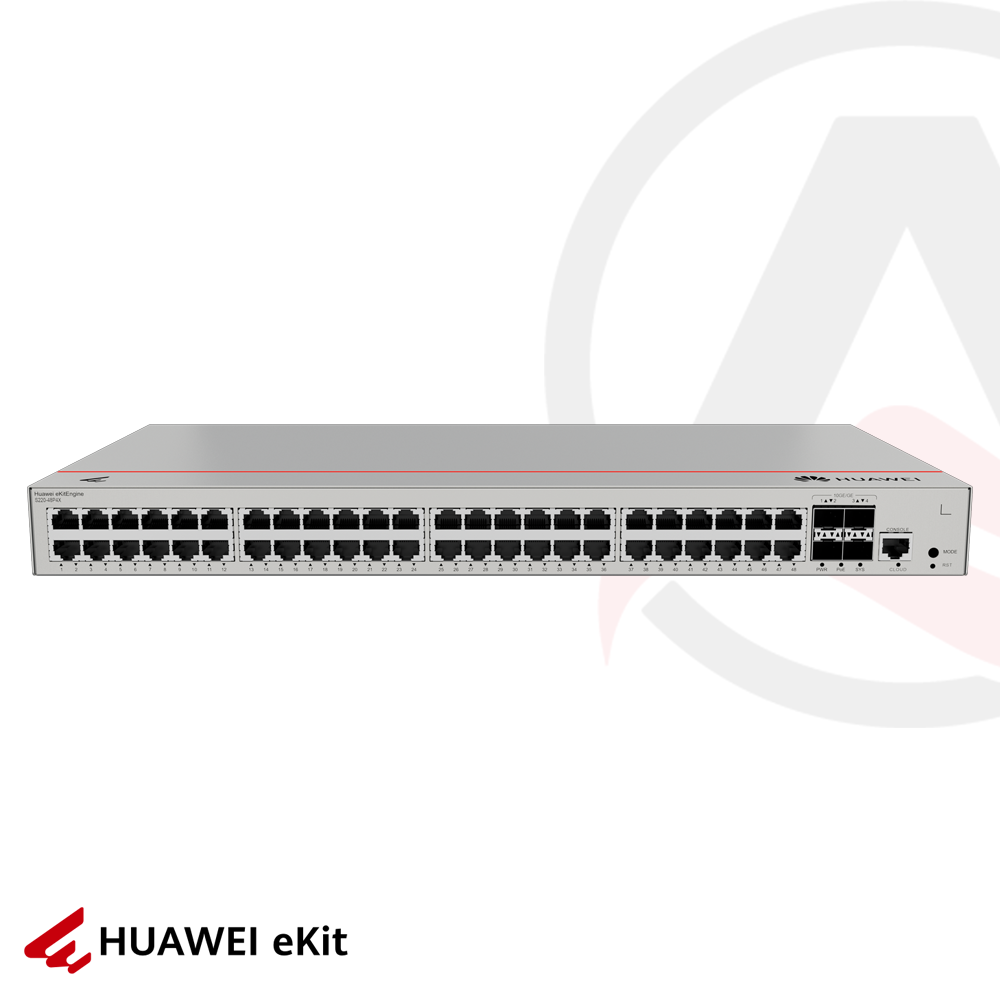 Huawei S220-48P4X - 48 Port PoE, 4 Port 10G SFP, 10/100/1000 L2 Yönetilebilir Switch, 380W