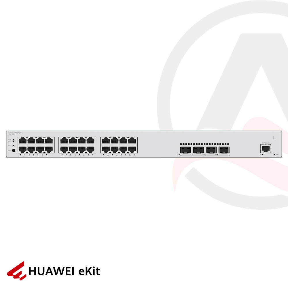 Huawei S310-24P4S - 24 Port PoE, 4 Port 1G SFP, 10/100/1000 L2+ Yönetilebilir Switch, 400W