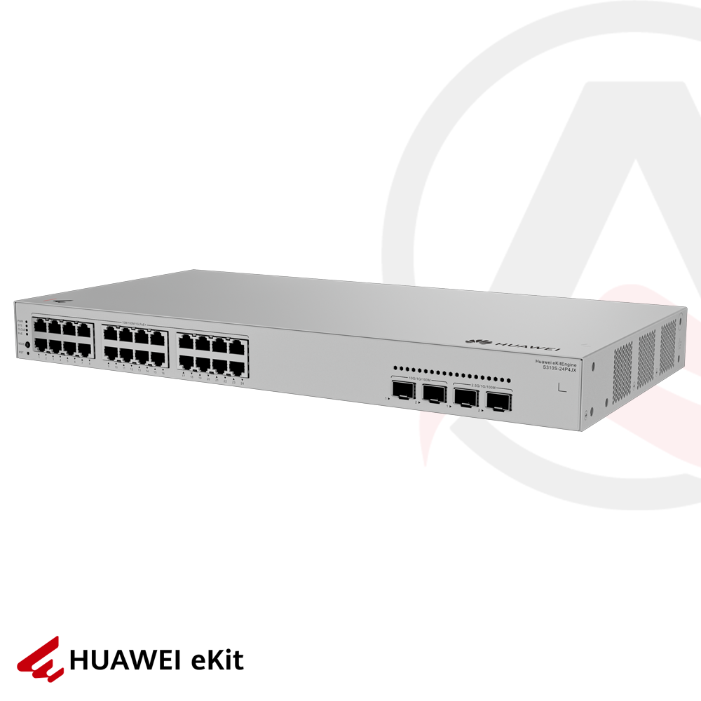 Huawei S310S-24P4JX - 24 Port PoE, 2 Port 2.5G, 2 Port 10G SFP+, 10/100/1000 L2+ Yönetilebilir Switch, 40W