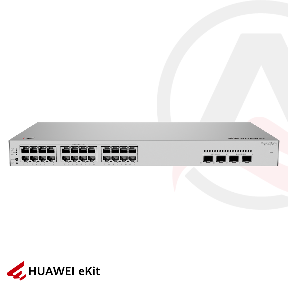 Huawei S310S-24P4JX - 24 Port PoE, 2 Port 2.5G, 2 Port 10G SFP+, 10/100/1000 L2+ Yönetilebilir Switch, 40W