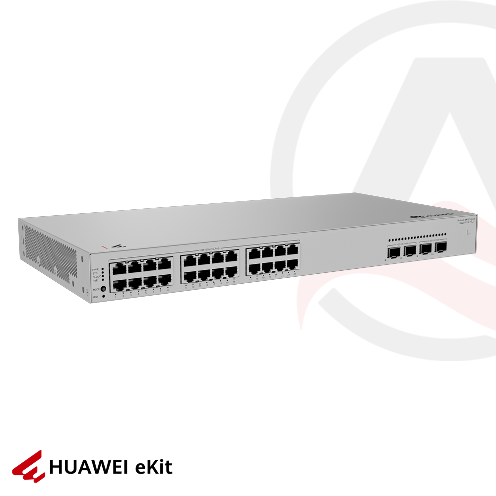 Huawei S220S-24LP4JX - 24 Port PoE, 2 Port 2.5G, 2 Port 10G SFP, 10/100/1000 L2 Yönetilebilir Switch, 278W