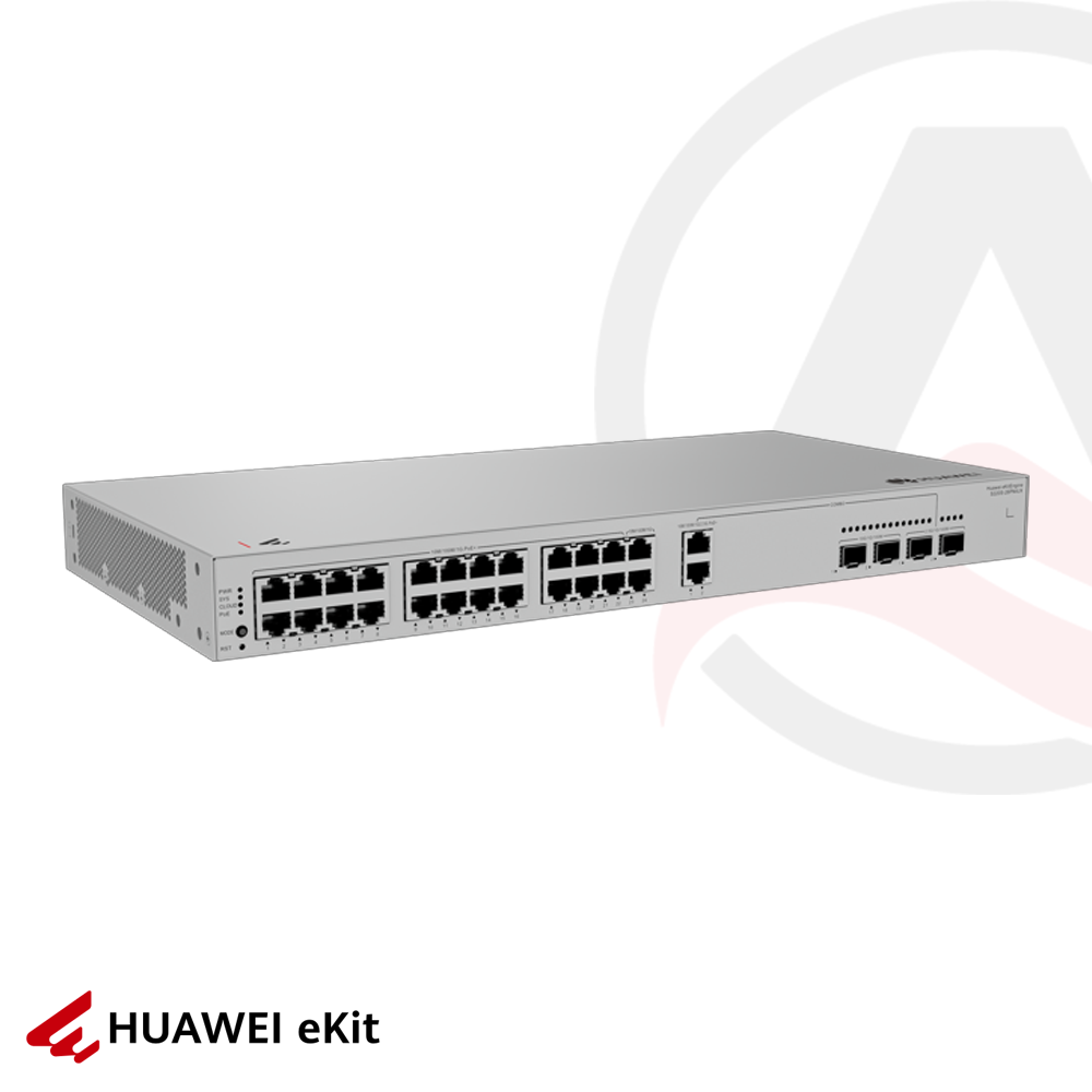 Huawei S220S-26PN4JX - 24 Port PoE, 2 Port 2.5G, 2 Port 10G SFP, 10/100/1000 L2 Yönetilebilir Switch, 400W